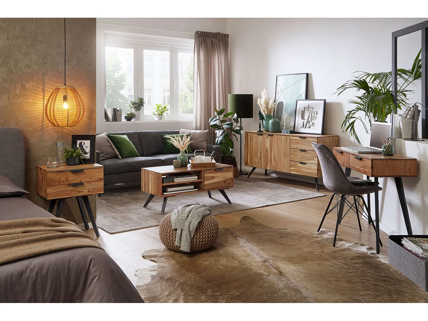 table basse 95x45 cm table de salon en acacia table basse en bois massif