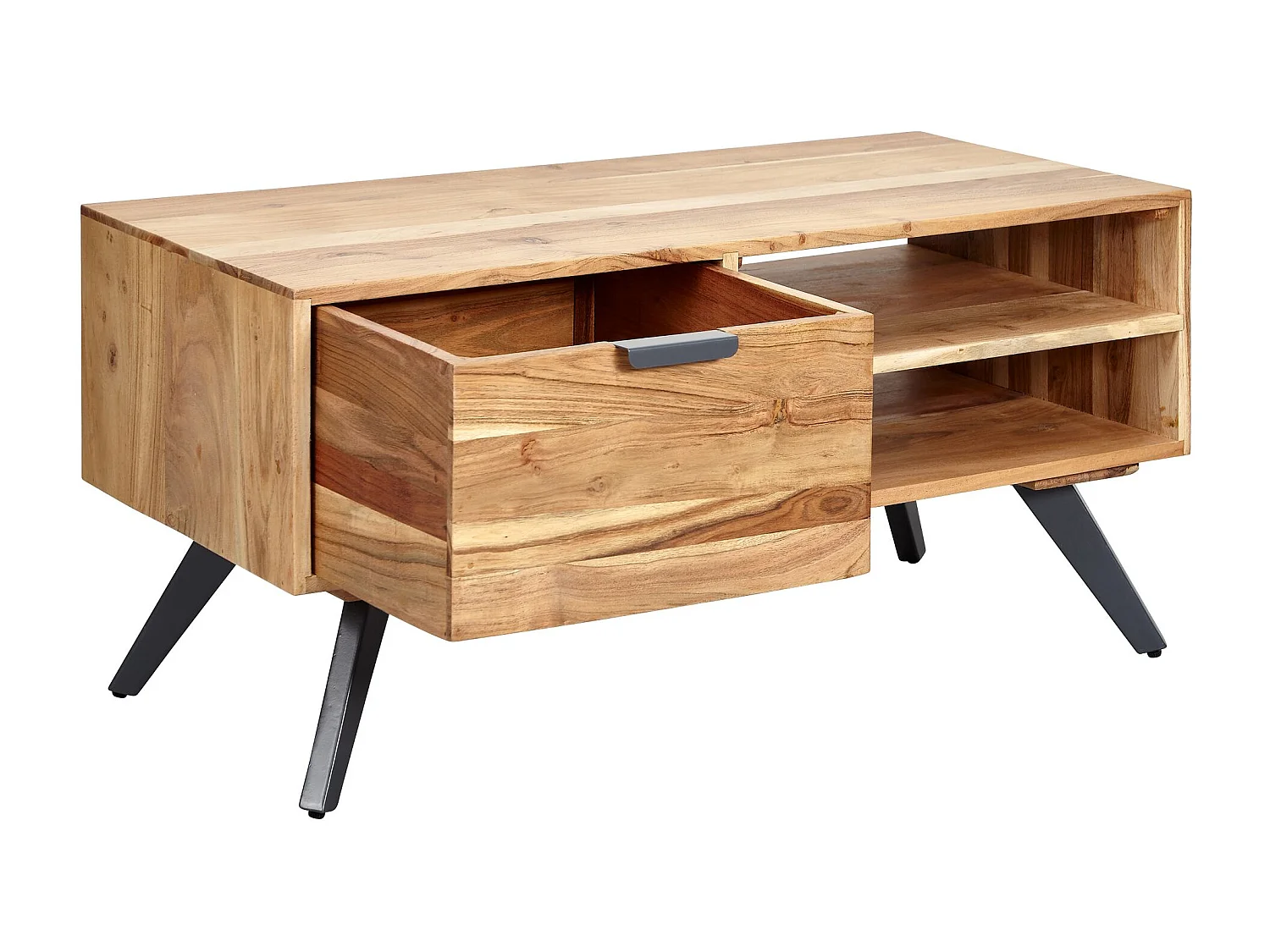 table basse 95x45 cm table de salon en acacia table basse en bois massif