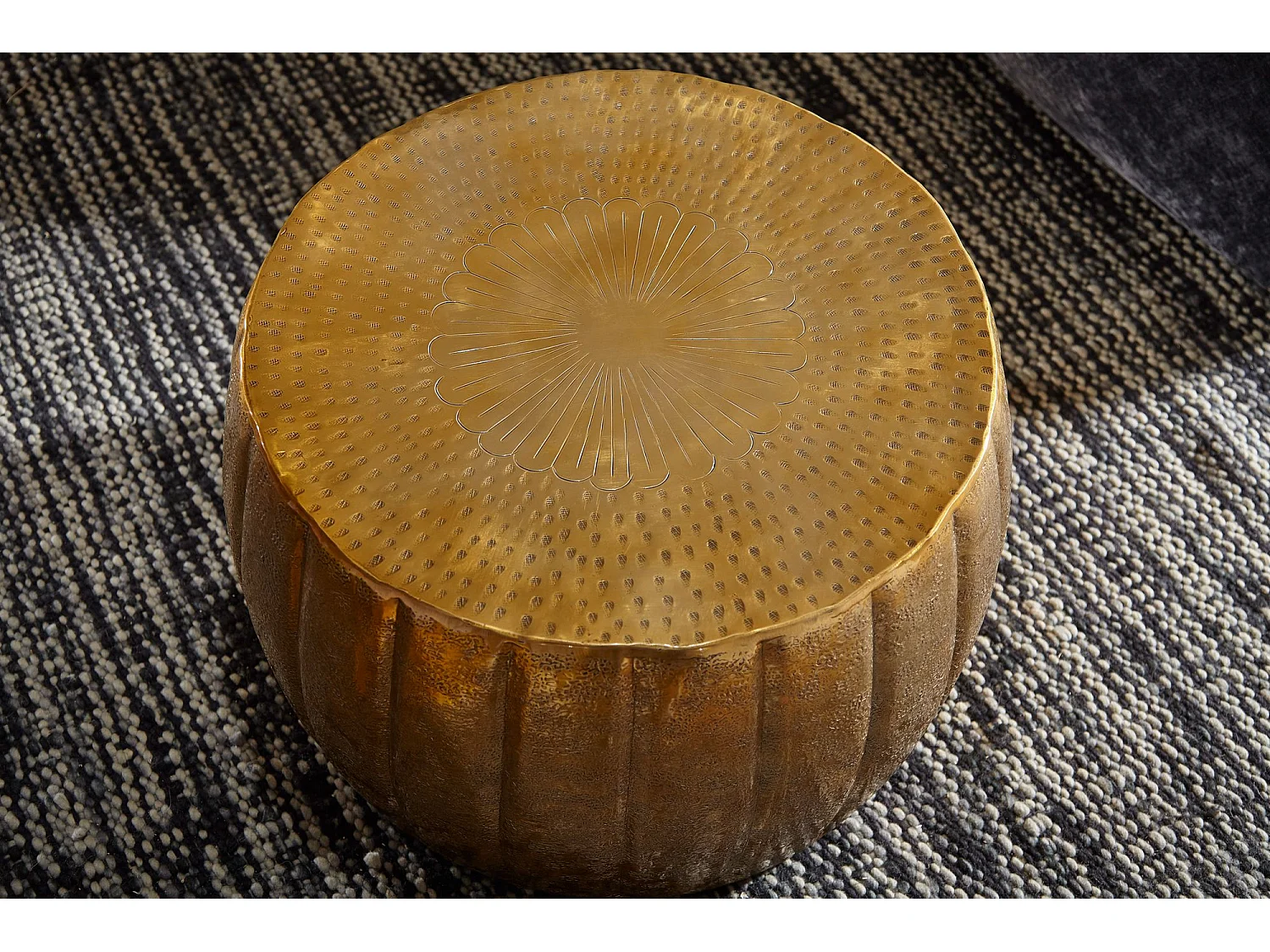 Table Basse Métal 60x36x60 cm Table d'appoint Design Bout de canapé Rond