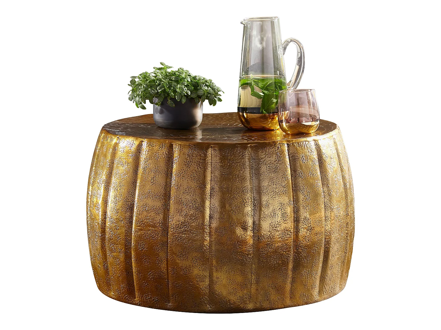 Table Basse Métal 60x36x60 cm Table d'appoint Design Bout de canapé Rond