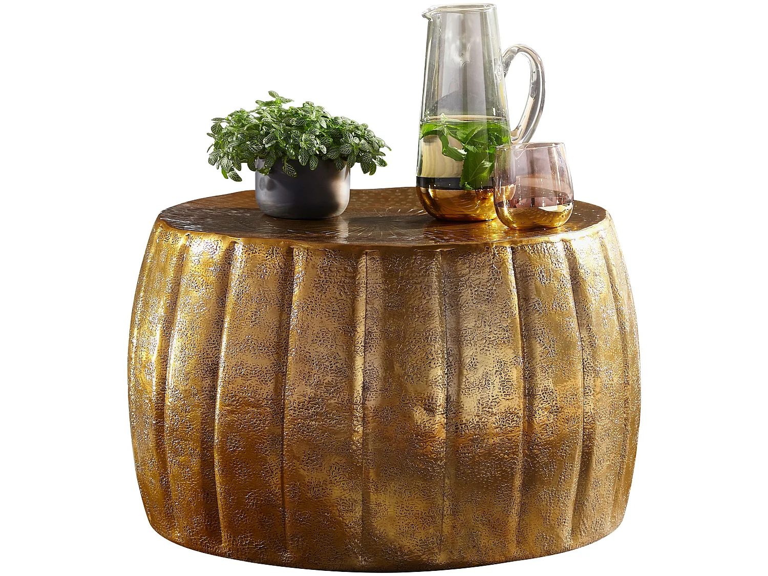 Table Basse Métal 60x36x60 cm Table d'appoint Design Bout de canapé Rond