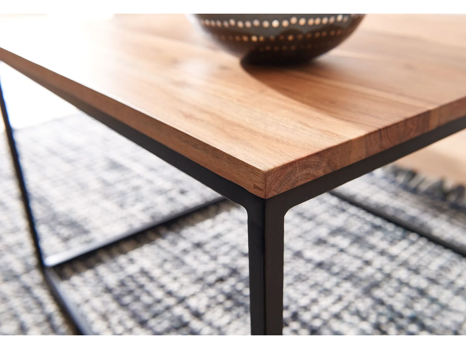 Couchtisch Massivholz 60x60x41 cm Wohnzimmertisch Sofatisch Quadratisch