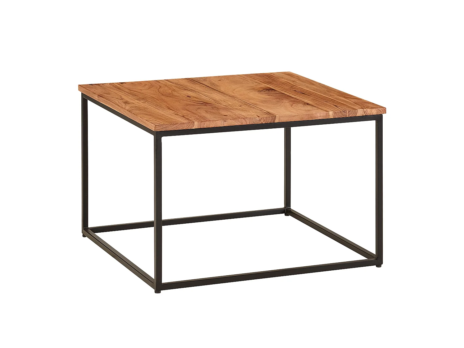Table Basse de Salon 60x60x41cm Table Canapé Bois Metal Industriel Carré