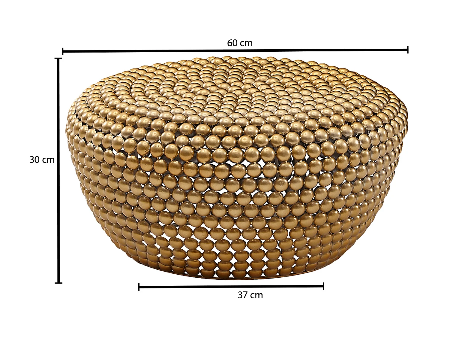 Couchtisch Wohnzimmertisch Metall 60x60x30cm Sofatisch Rund Tisch Klein