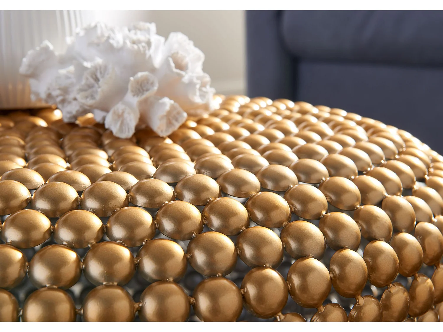 Couchtisch Wohnzimmertisch Metall 60x60x30cm Sofatisch Rund Tisch Klein