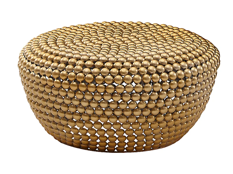 Table Basse de Salon 60x60x30 cm Table de Canapé Metal Orientale Ronde