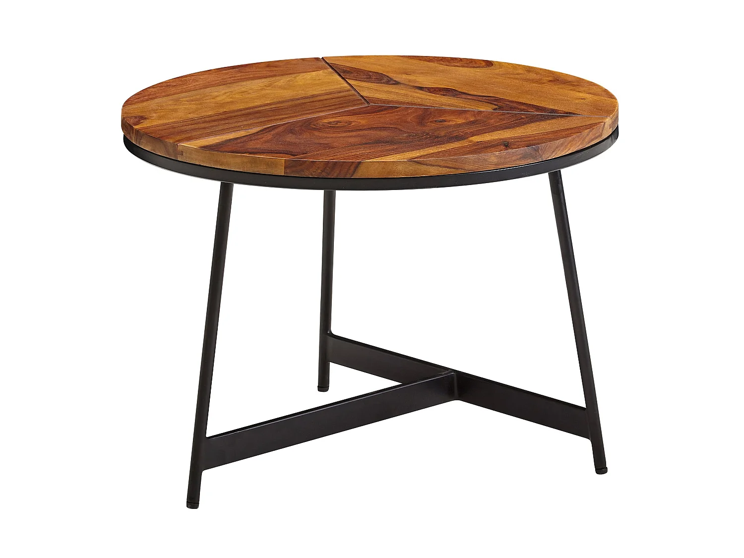 Table Basse Ronde Bois Massif 60x60x45 cm Petite Table de Salon Moderne