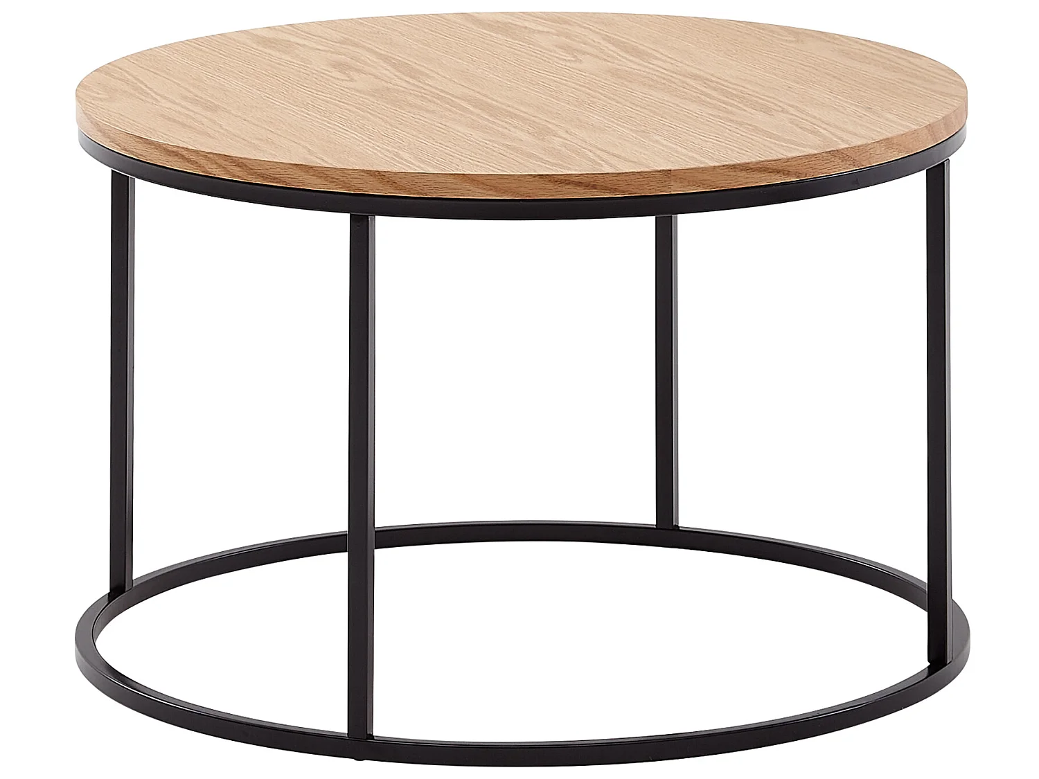 Couchtisch Wohnzimmertisch 70x70x45 cm Holz Metall Sofatisch Tisch Rund