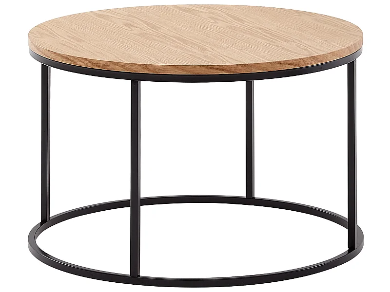 Table de salon 70x70x45 cm autour de la table basse en bois métal