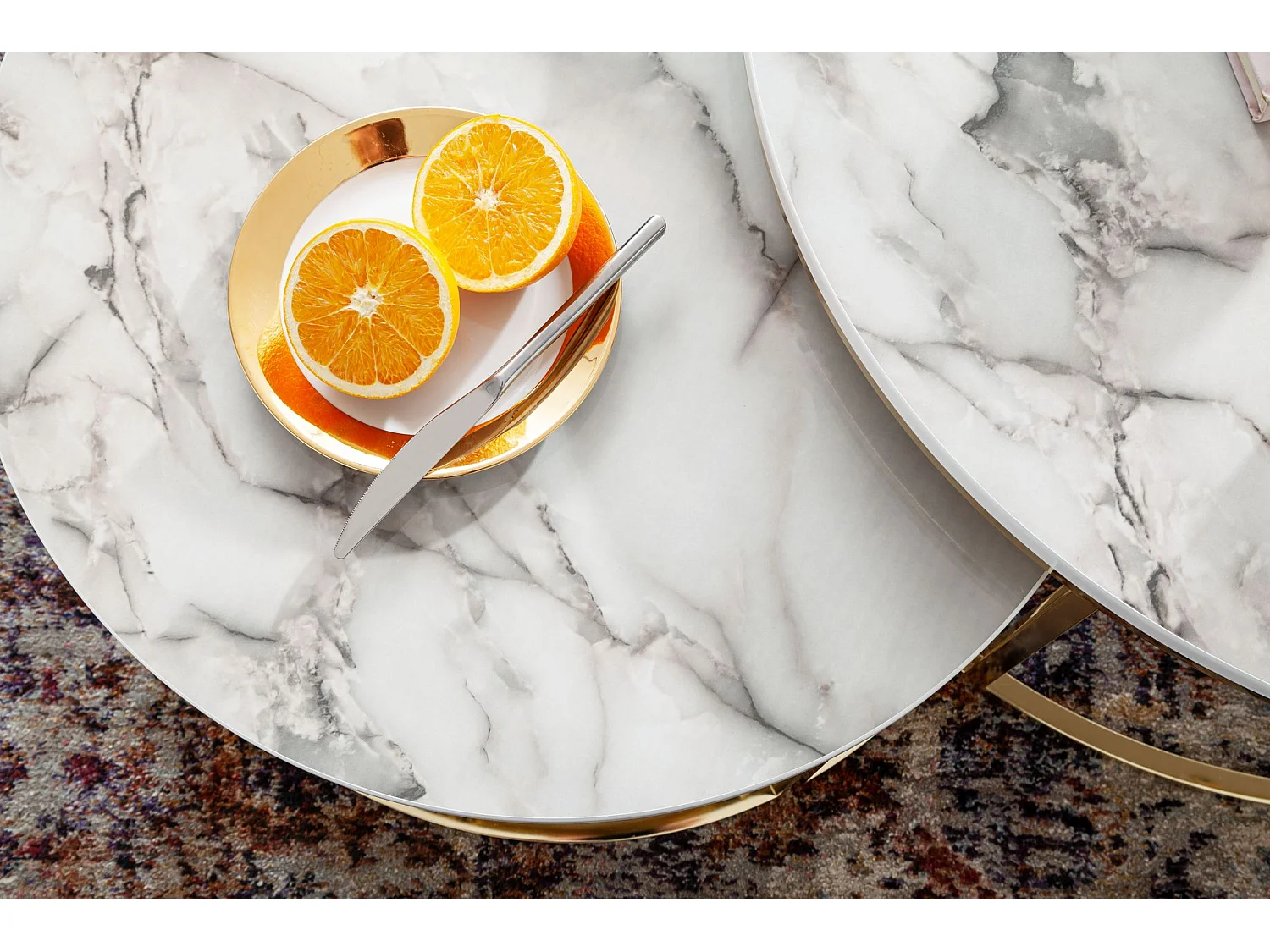 tavolo  divano tavolo set di 2 tavolini in marmo bianco ottico tavolo moderno tavolo ad incastro