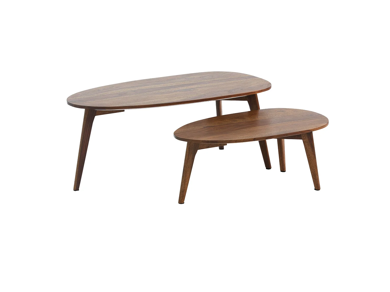 Couchtisch  Wohnzimmertisch 2er Set Nierenform Holz Beistelltisch Tisch