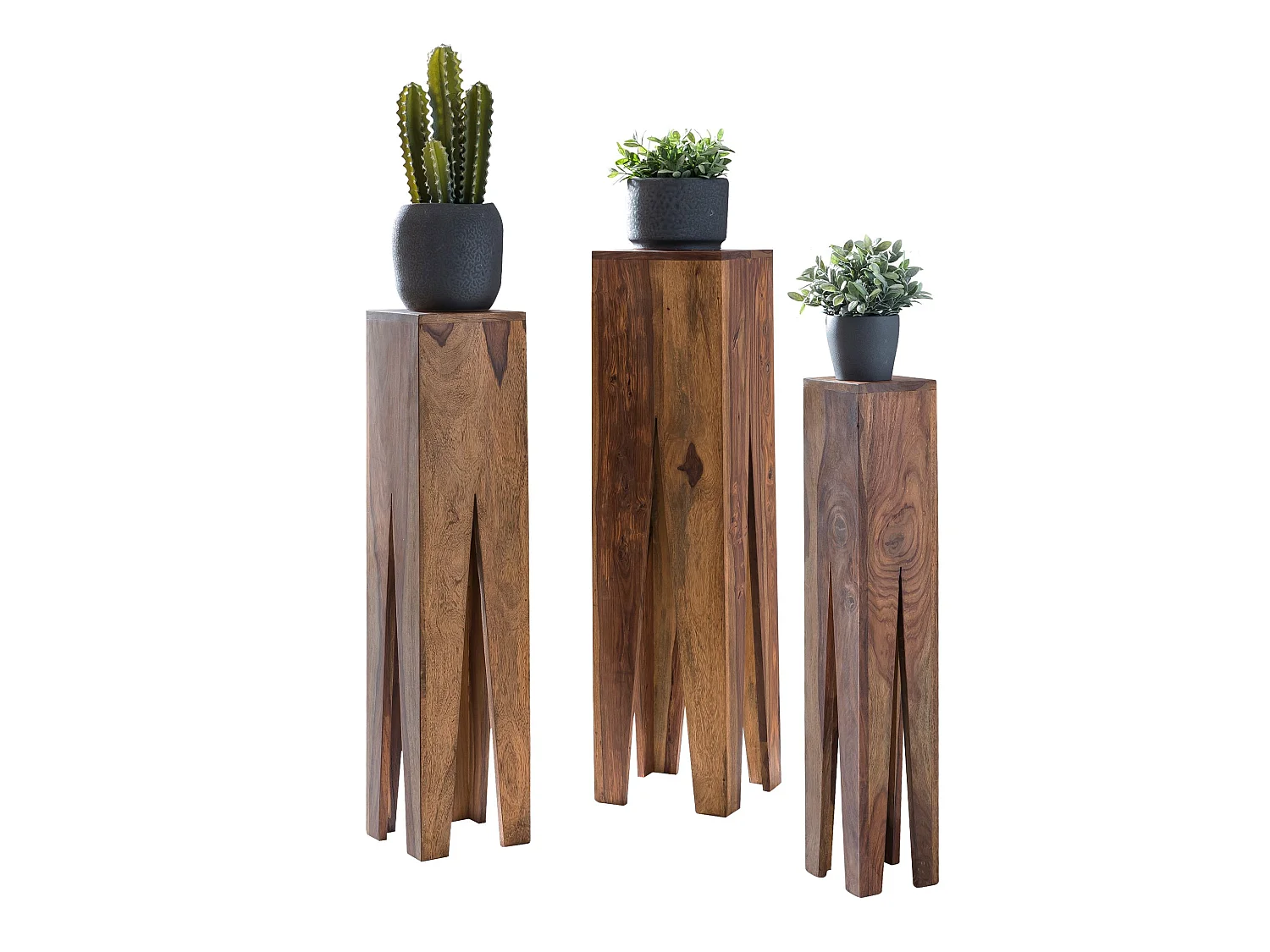 Tables gigogne Bois Massif Table d'appoint Lot de 3 Table Basse Ensemble