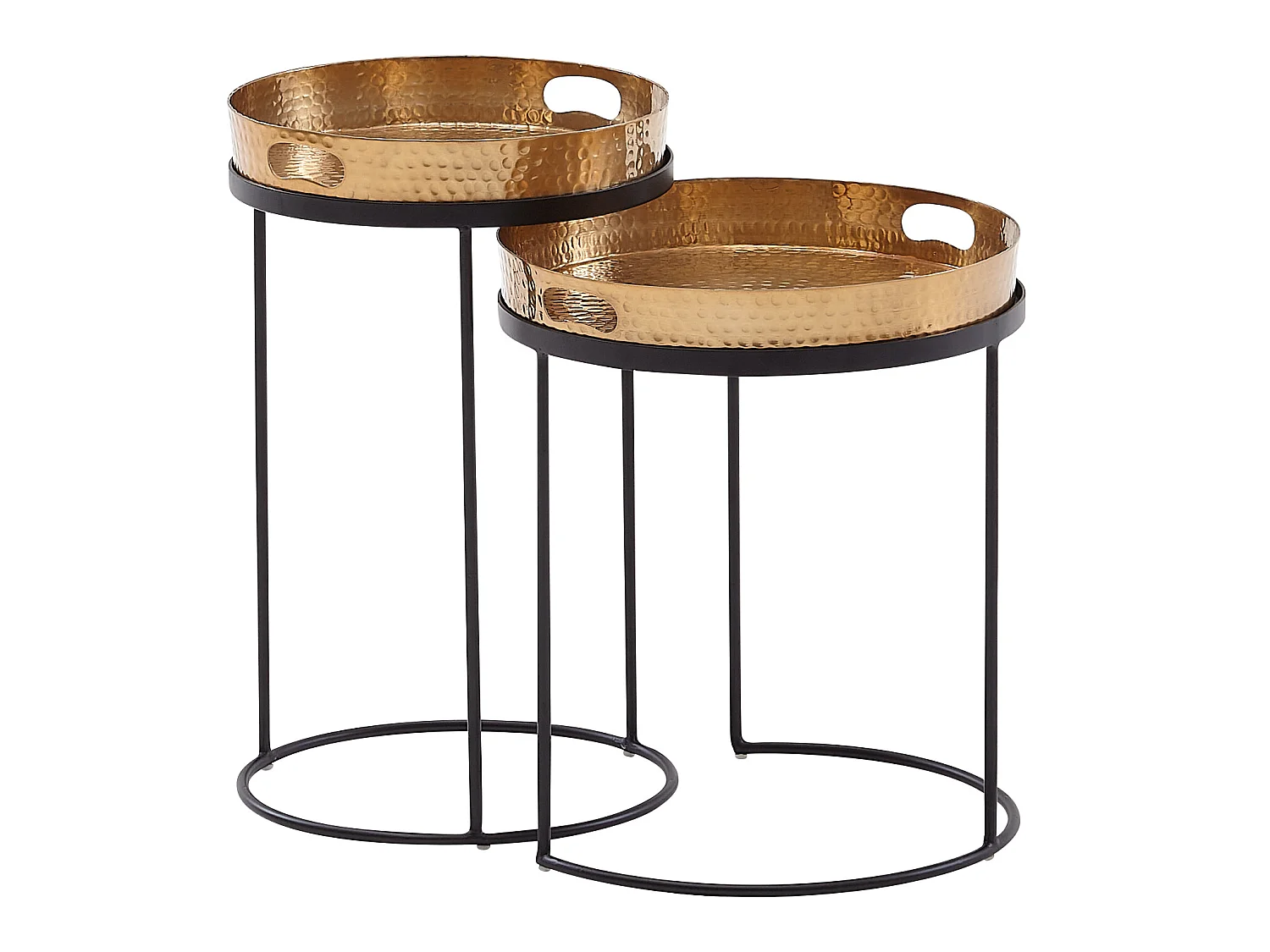 Table d'appoint Lot de 2 Table Basse de Salon Metal Orientale Aluminium