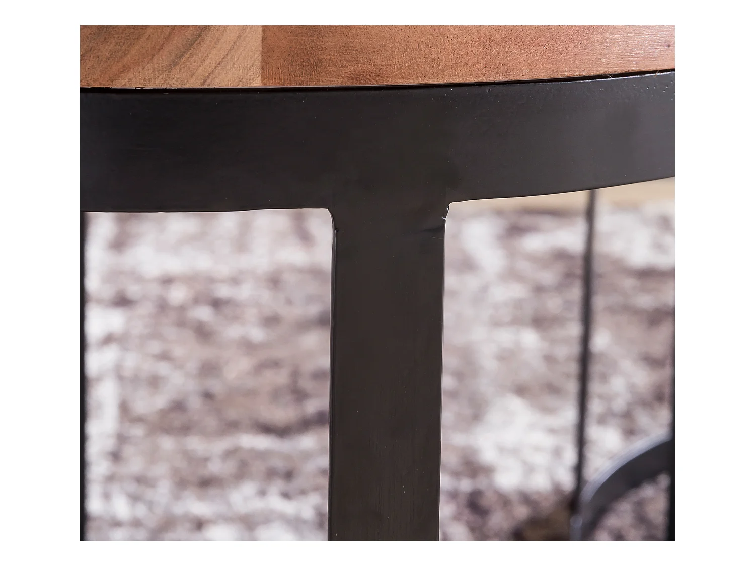 2er Set Beistelltische Massivholz Wohnzimmertisch Landhaus Metallgestell