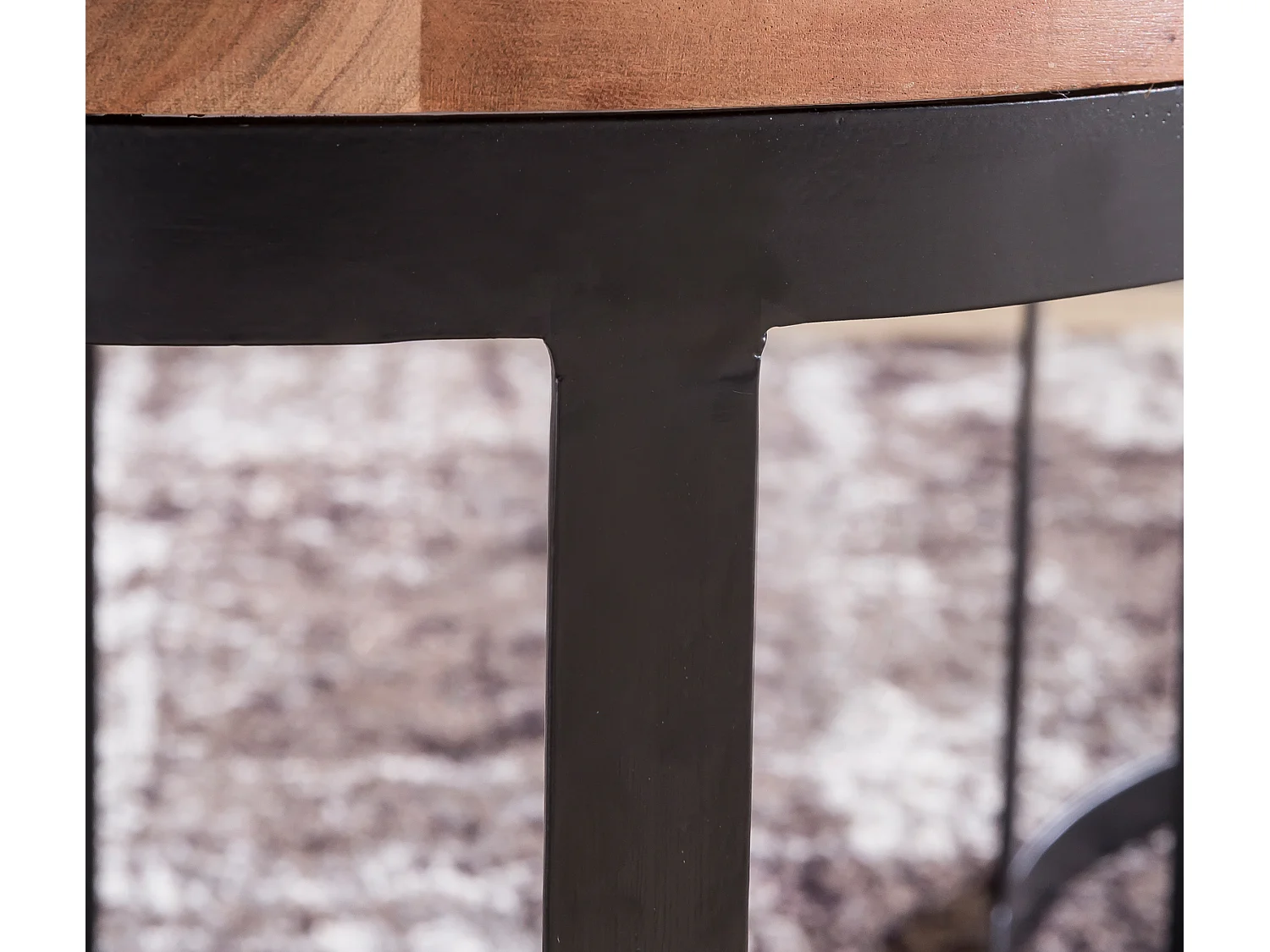 2er Set Beistelltische Massivholz Wohnzimmertisch Landhaus Metallgestell