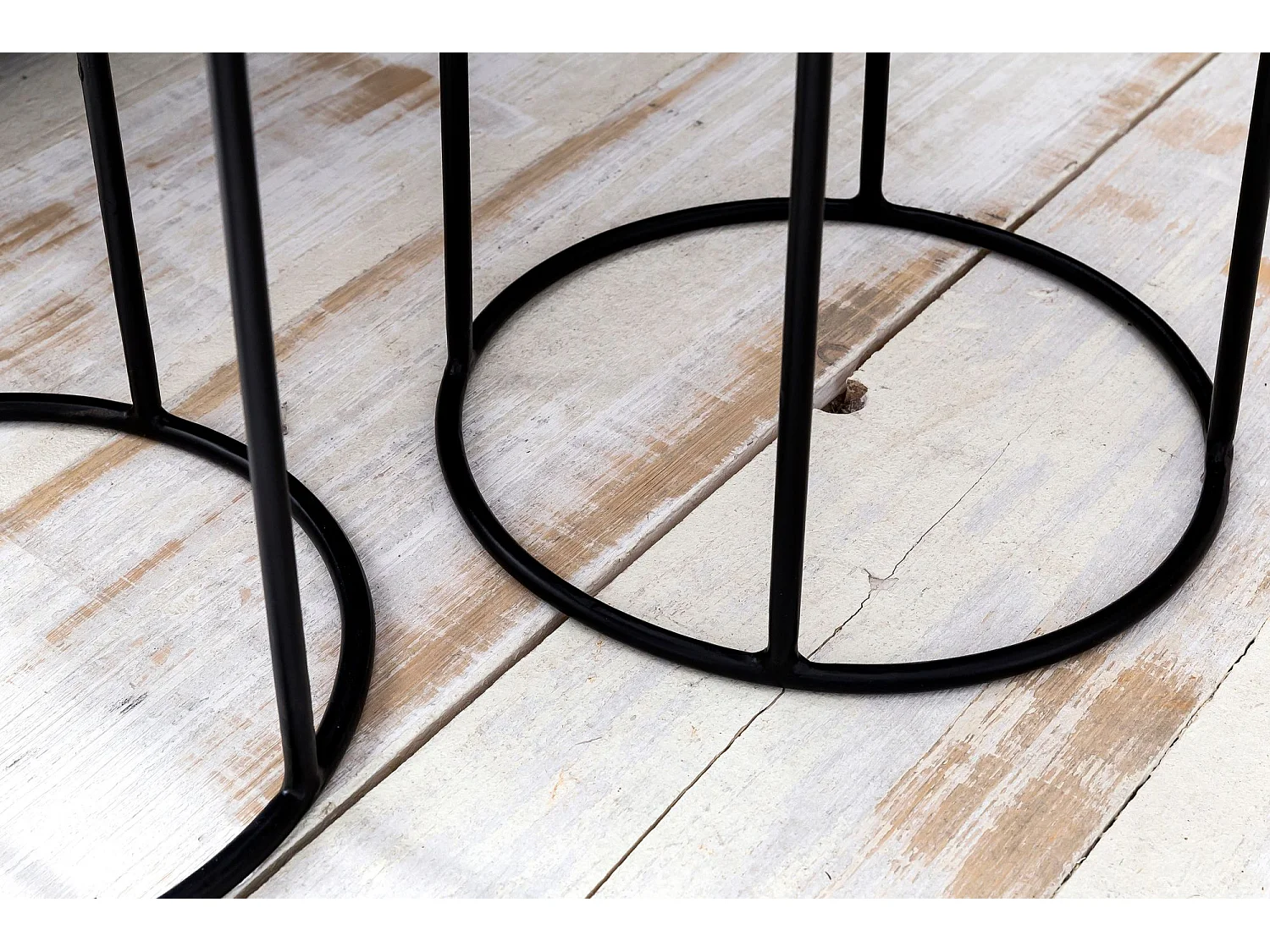 Set di 2 Tavolini Divano Tavolo Due Parti Legno Massello Piccolo