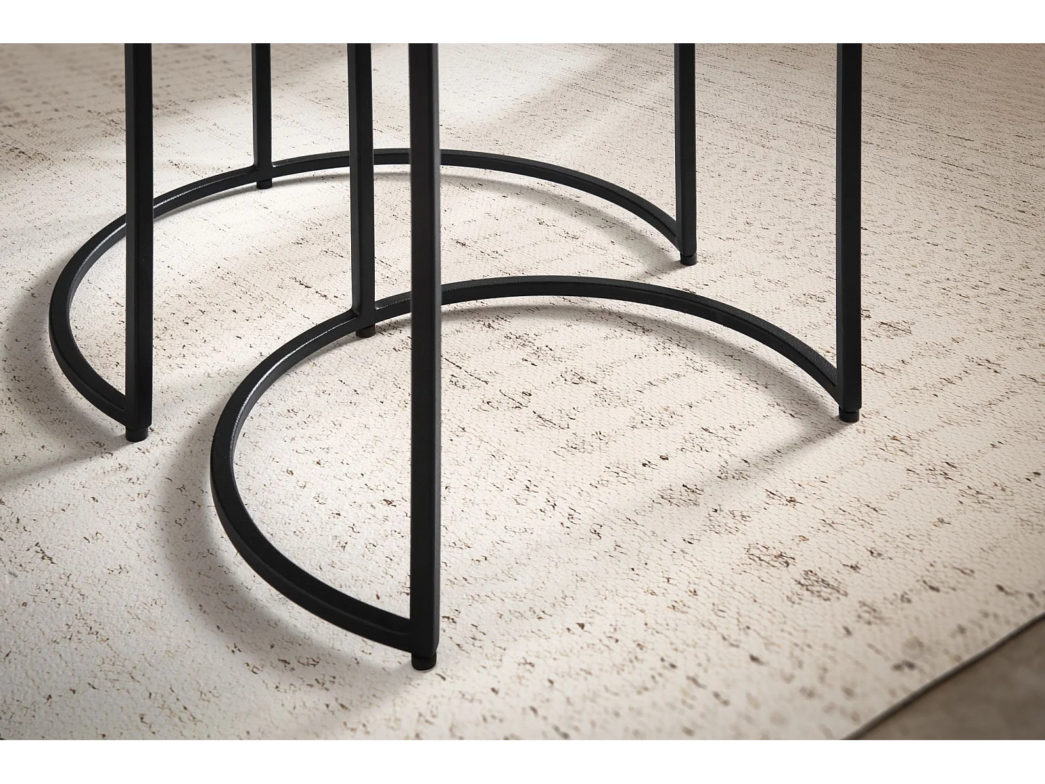 Table d'appoint Lot de 3 Petite Table Basse de Salon Métal Moderne Or