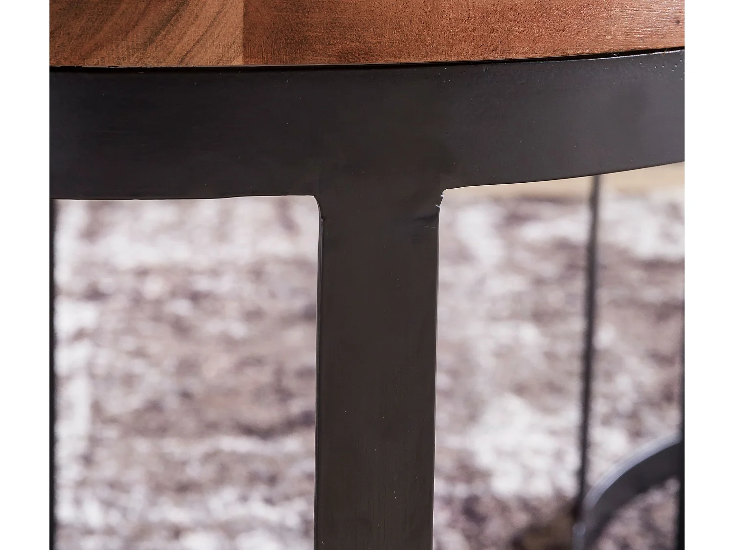 2er Set Beistelltische Massivholz Wohnzimmertisch Landhaus Metallgestell