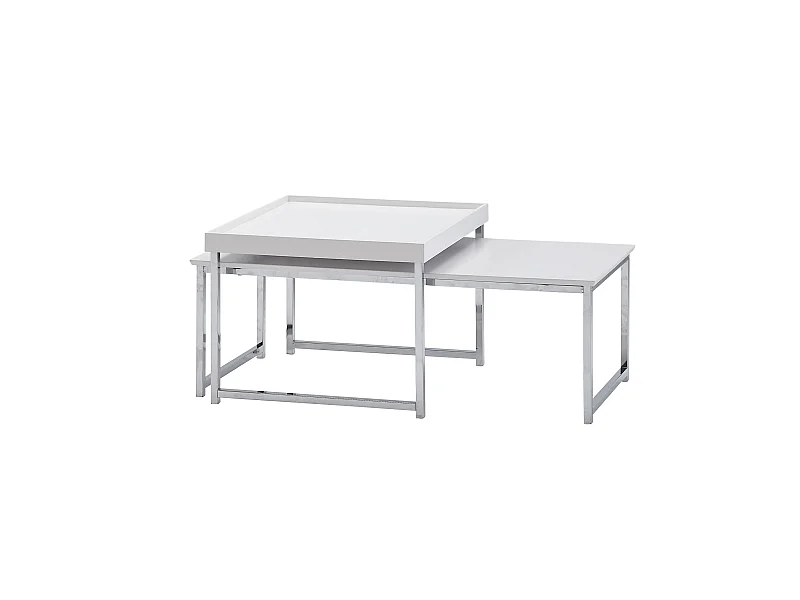 Couchtisch  Sofatisch 2er Set Holz Metall Satztisch Tisch Modern Design