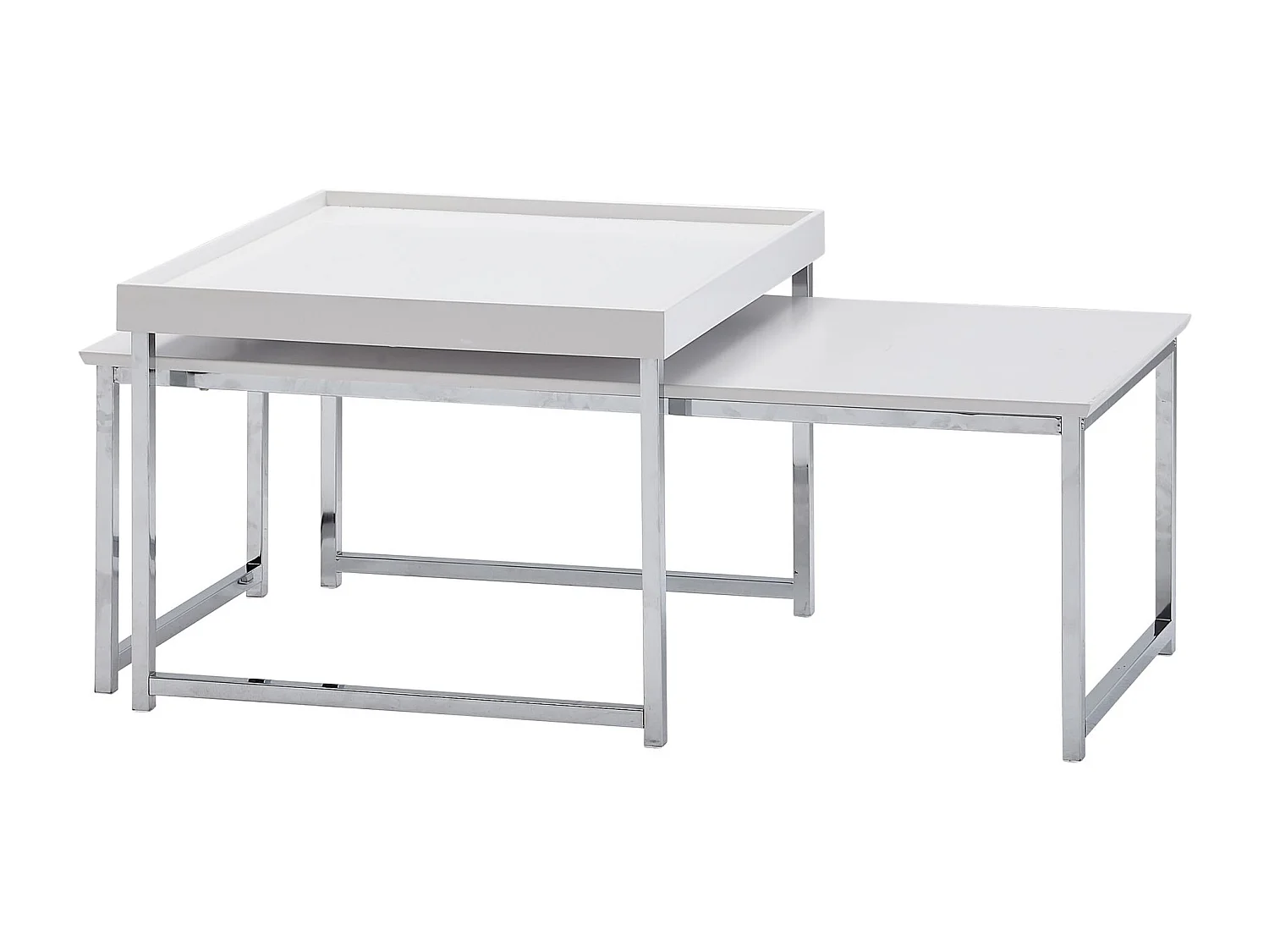 Set de 2 table gigogne bois métal table design moderne