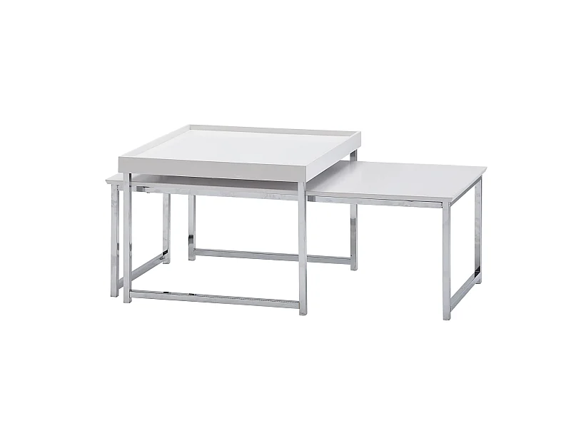 Set de 2 table gigogne bois métal table design moderne