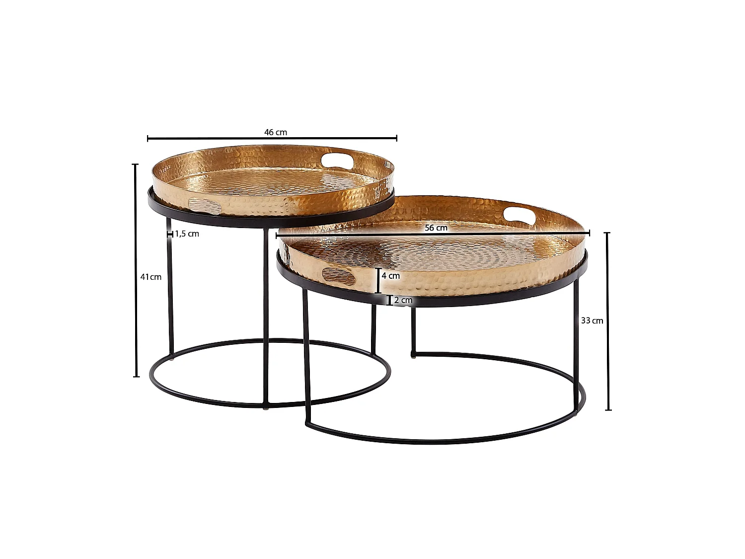 Couchtisch  Set Metall Tabletttisch Sofatisch Beistelltisch Tisch Rund