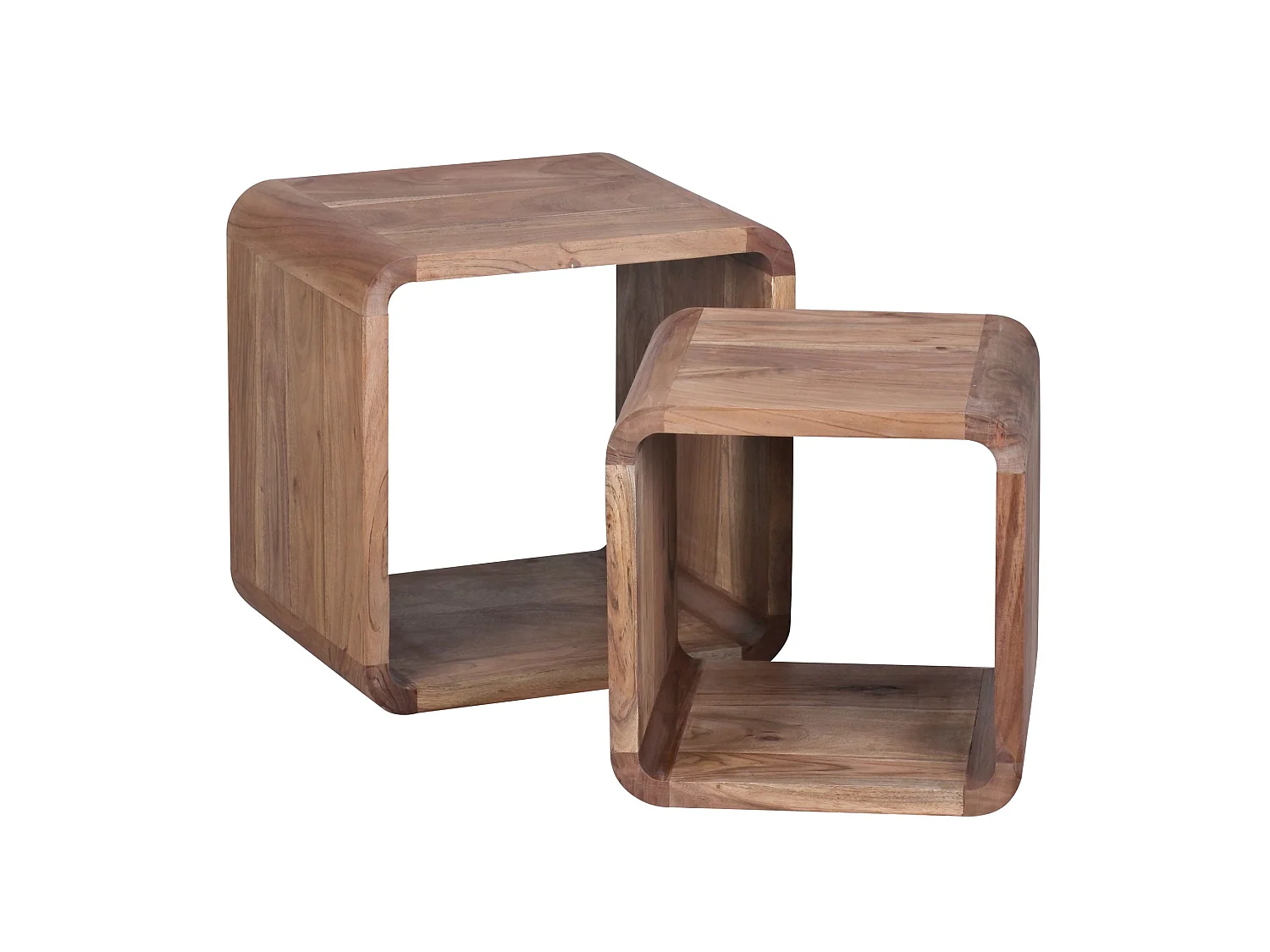 Table d'appoint Lot de 2 Bois Massif Table Gigogne Basse Salon Moderne