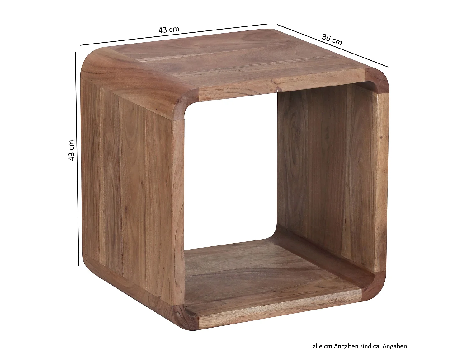 Set di 2 Tavolino Salotto Legno Massello Tavolini da Soggiorno Tavoli