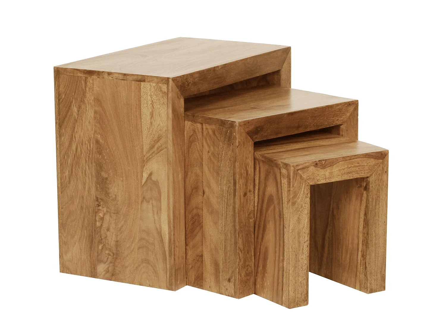 Tables gigogne Bois Massif Table d'appoint Lot de 3 Table Basse Ensemble