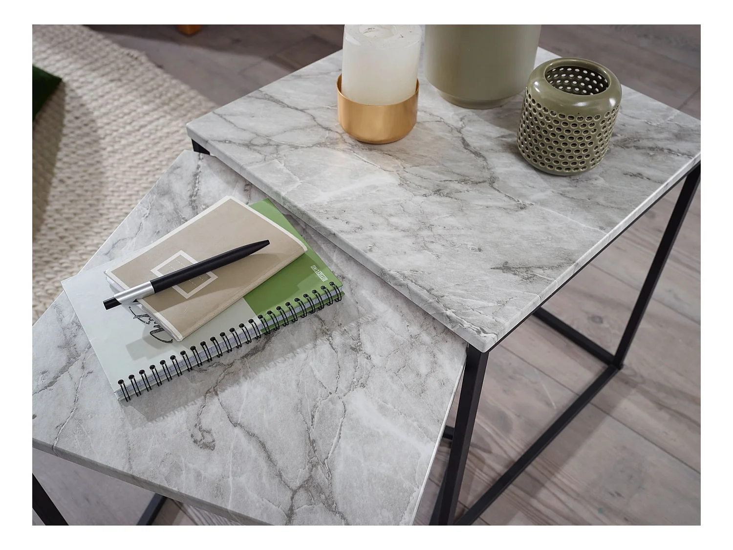 tavolino da salotto 2 posti set tavolino da salotto effetto marmo bianco