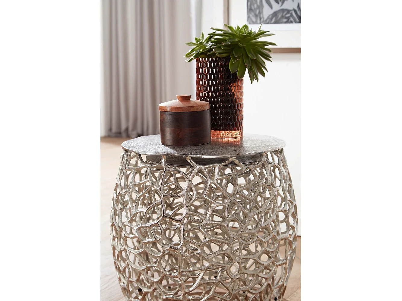 Table d'appoint Lot de 2 Petite Table Basse de Salon Ronde Moderne