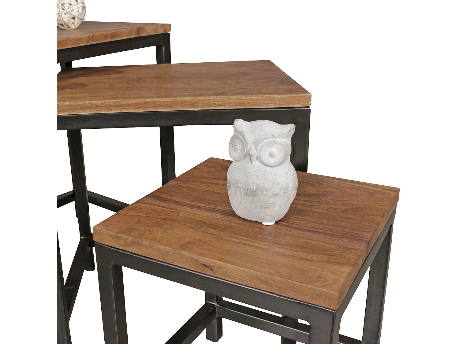 Tables gigogne Bois Massif Table d'appoint Lot de 3 Table Basse Ensemble