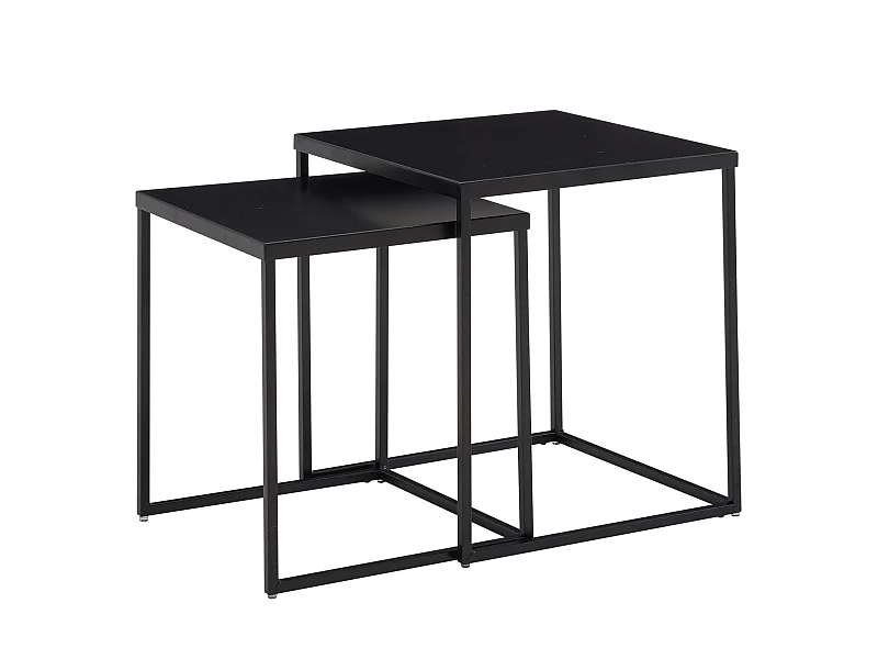 Beistelltisch  Satztisch Metall 2 teilig Couchtisch Tisch Set Schwarz