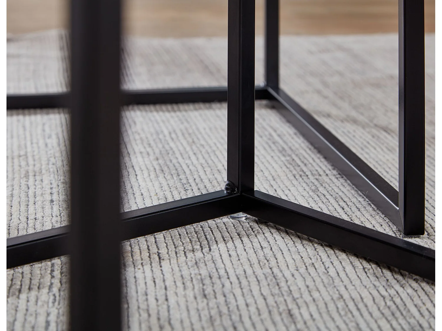 Beistelltisch  Satztisch Metall 2 teilig Couchtisch Tisch Set Schwarz