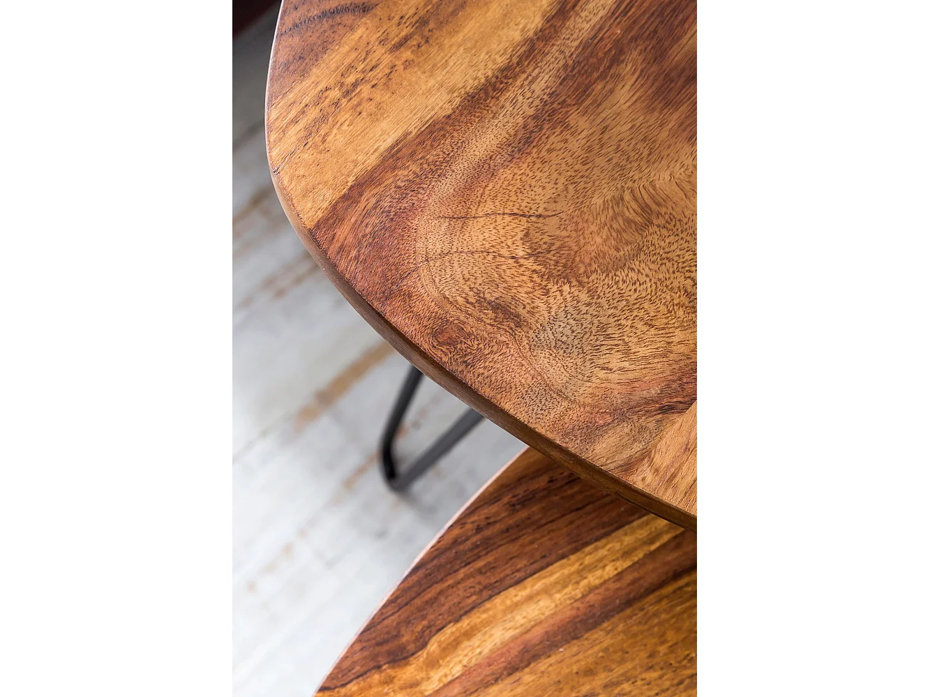 Tables gigogne Bois Massif Table d'appoint Lot de 2 Table Basse Ensemble