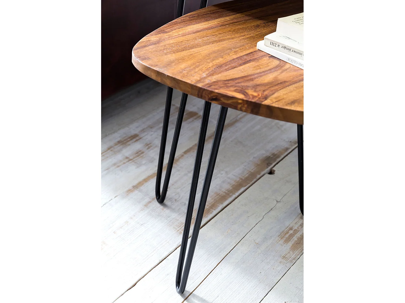 Tables gigogne Bois Massif Table d'appoint Lot de 2 Table Basse Ensemble