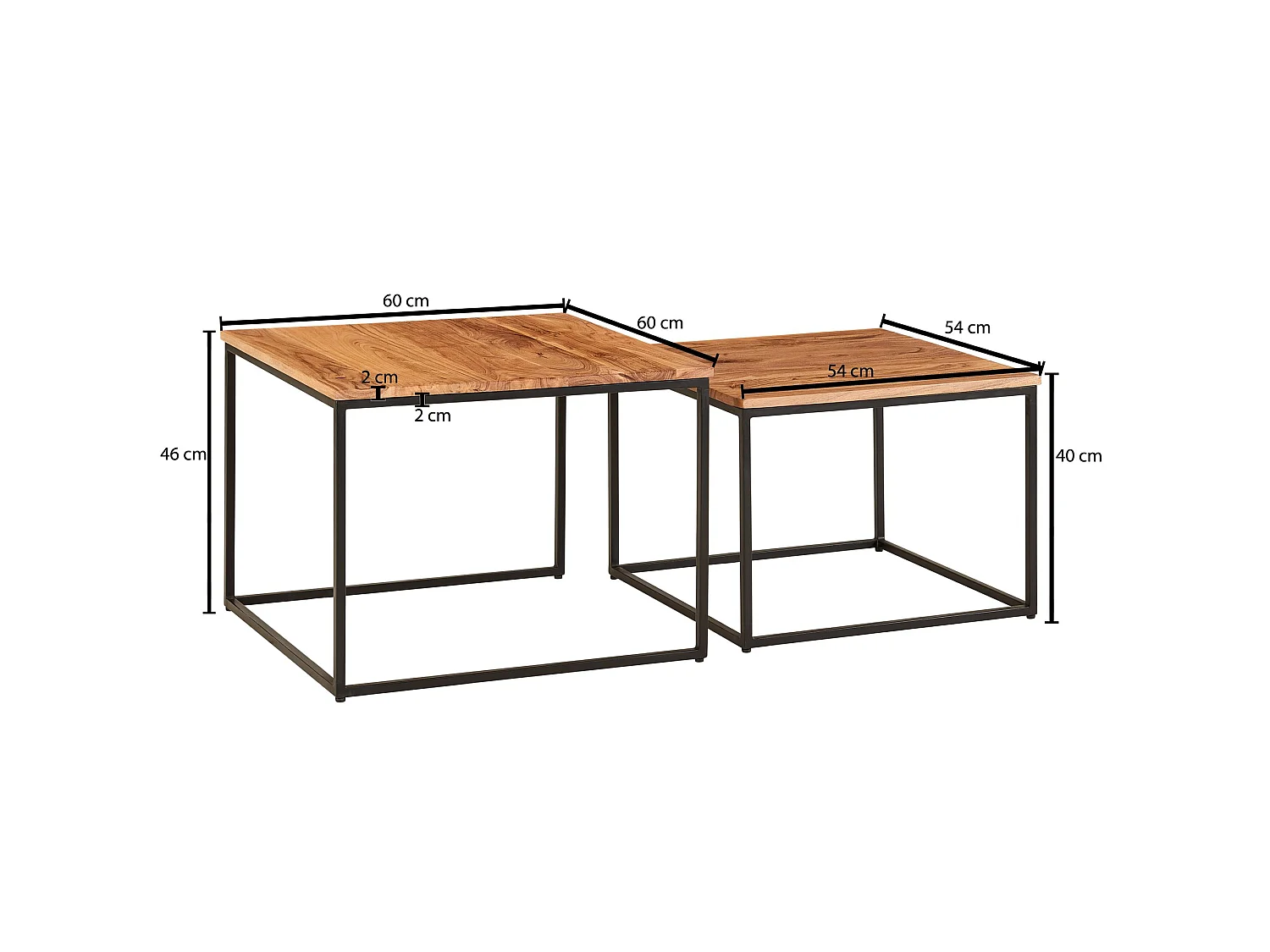 Tavolini Salotto Moderni Tavoli Soggiorno Legno Massello Set di Tavolino