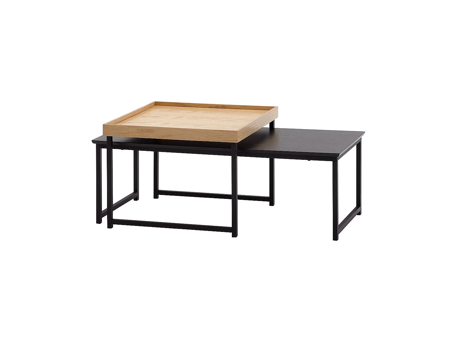 Couchtisch  Sofatisch 2er Set Holz Metall Satztisch Tisch Modern Design