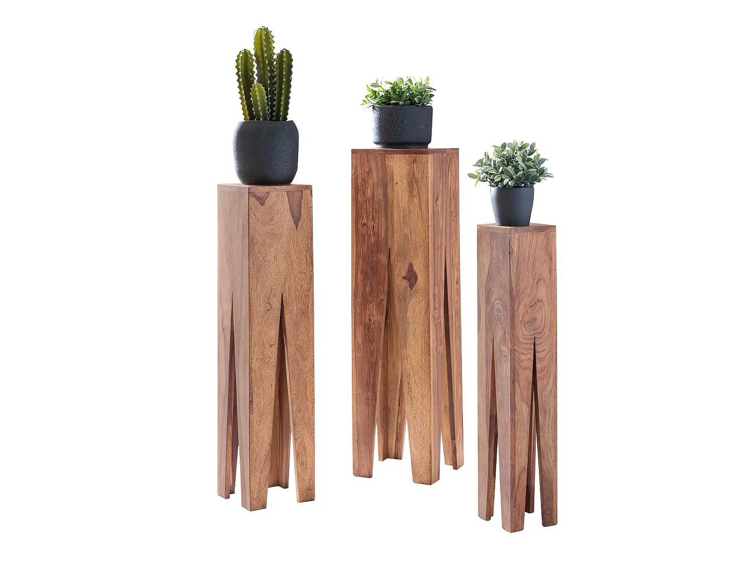 Tables gigogne Bois Massif Table d'appoint Lot de 3 Table Basse Ensemble