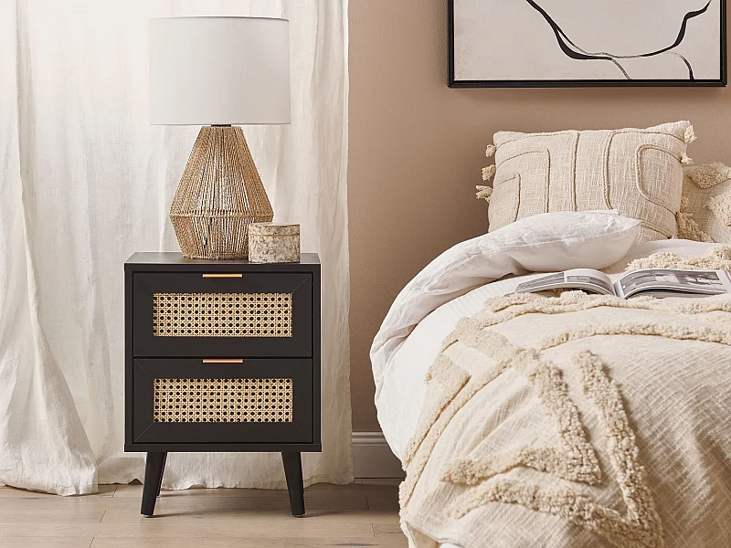 Szafka nocna 2 szuflady OPOCO Czarny