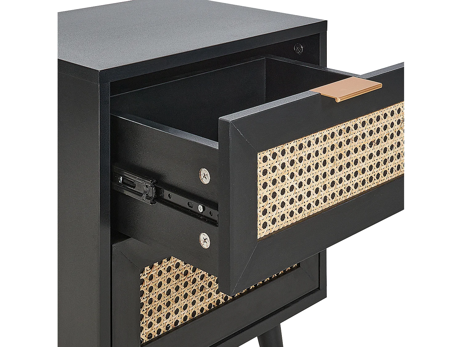 Table de nuit à 2 tiroirs OPOCO Noir