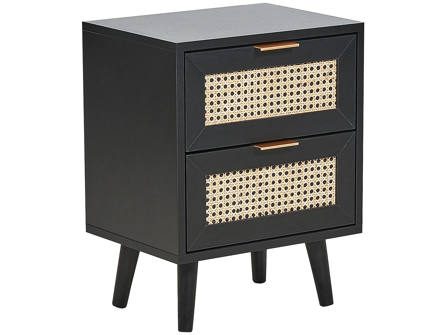 Table de nuit à 2 tiroirs OPOCO Noir