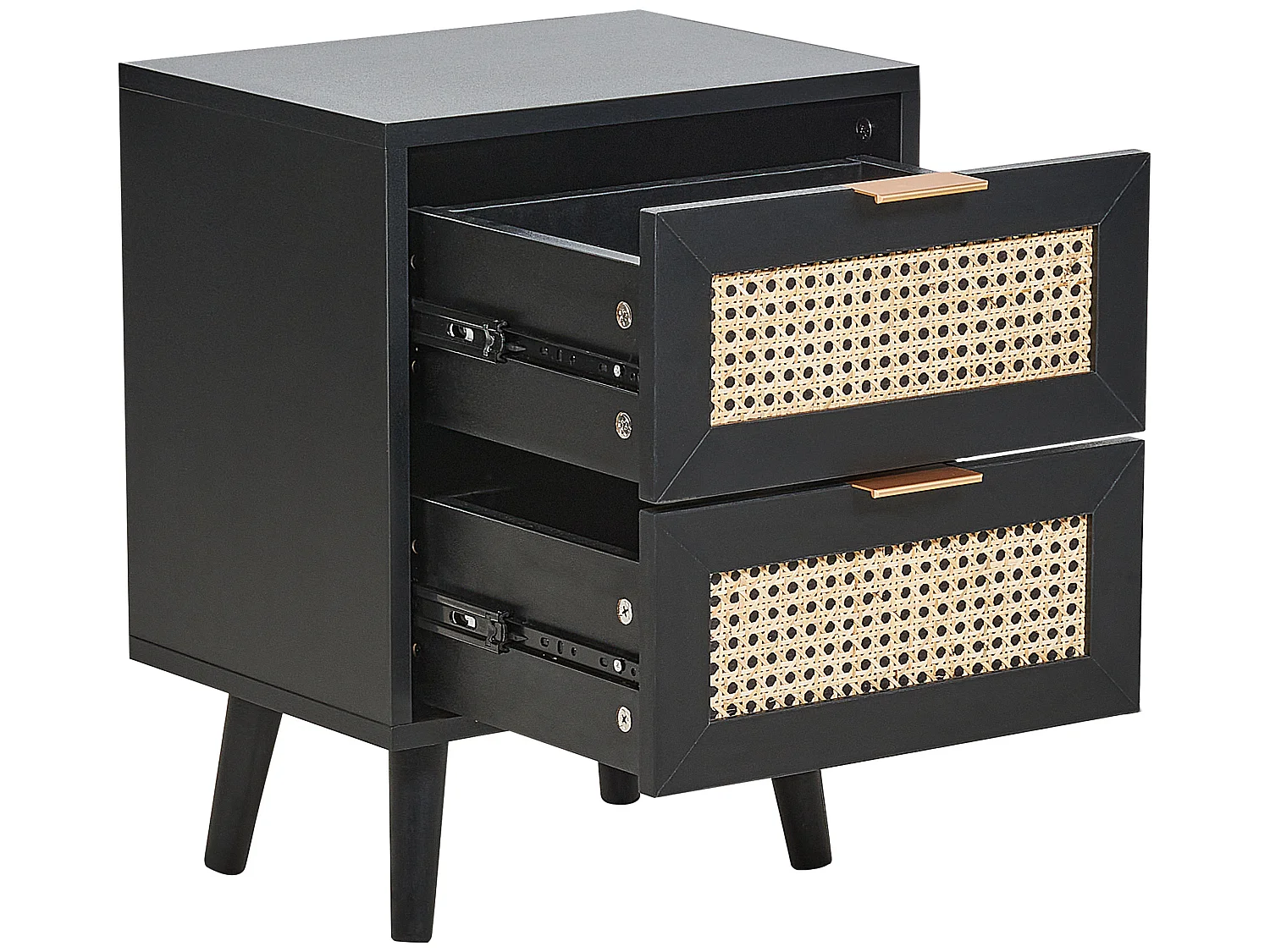 Table de nuit à 2 tiroirs OPOCO Noir