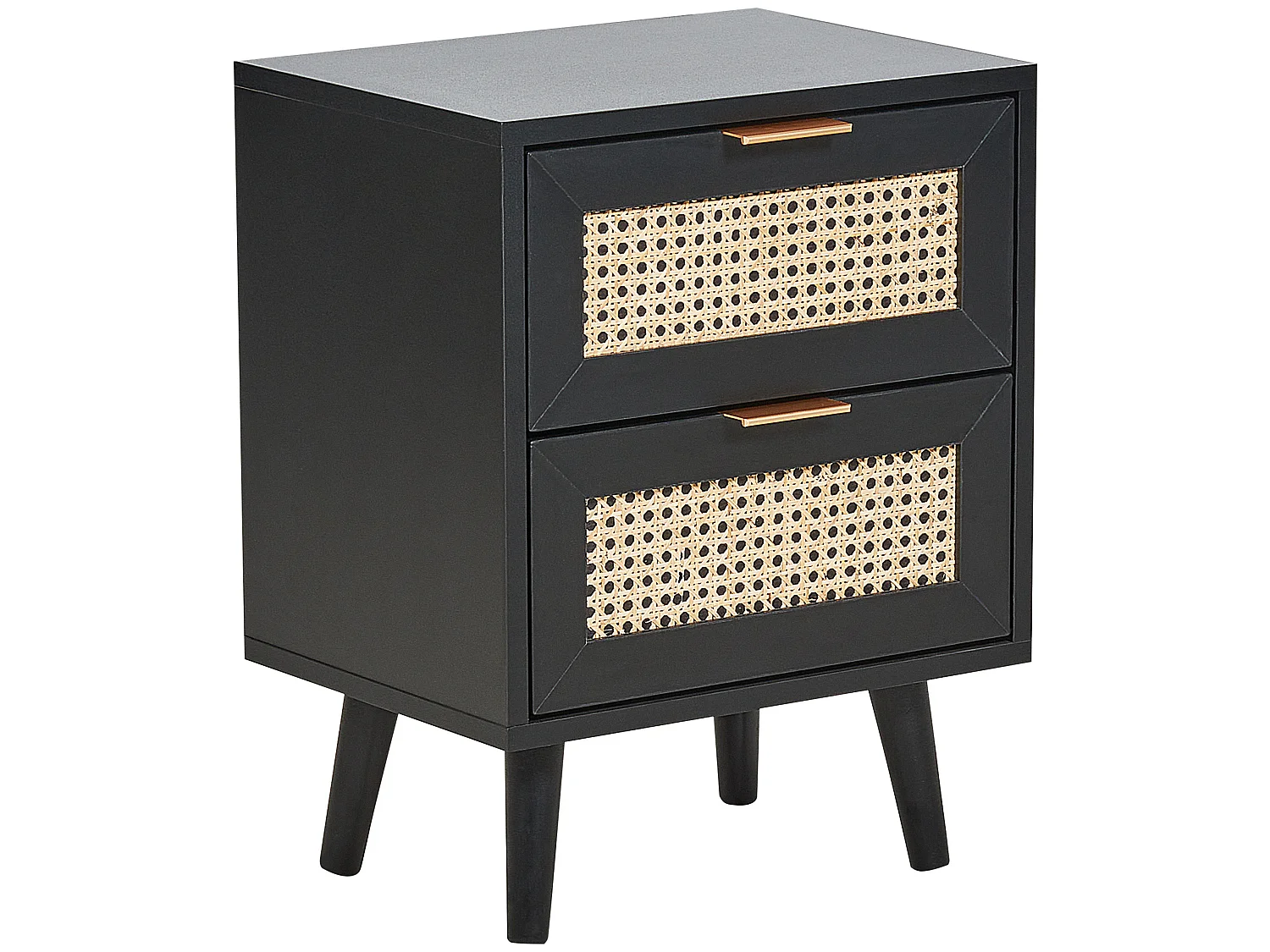 Table de nuit à 2 tiroirs OPOCO Noir