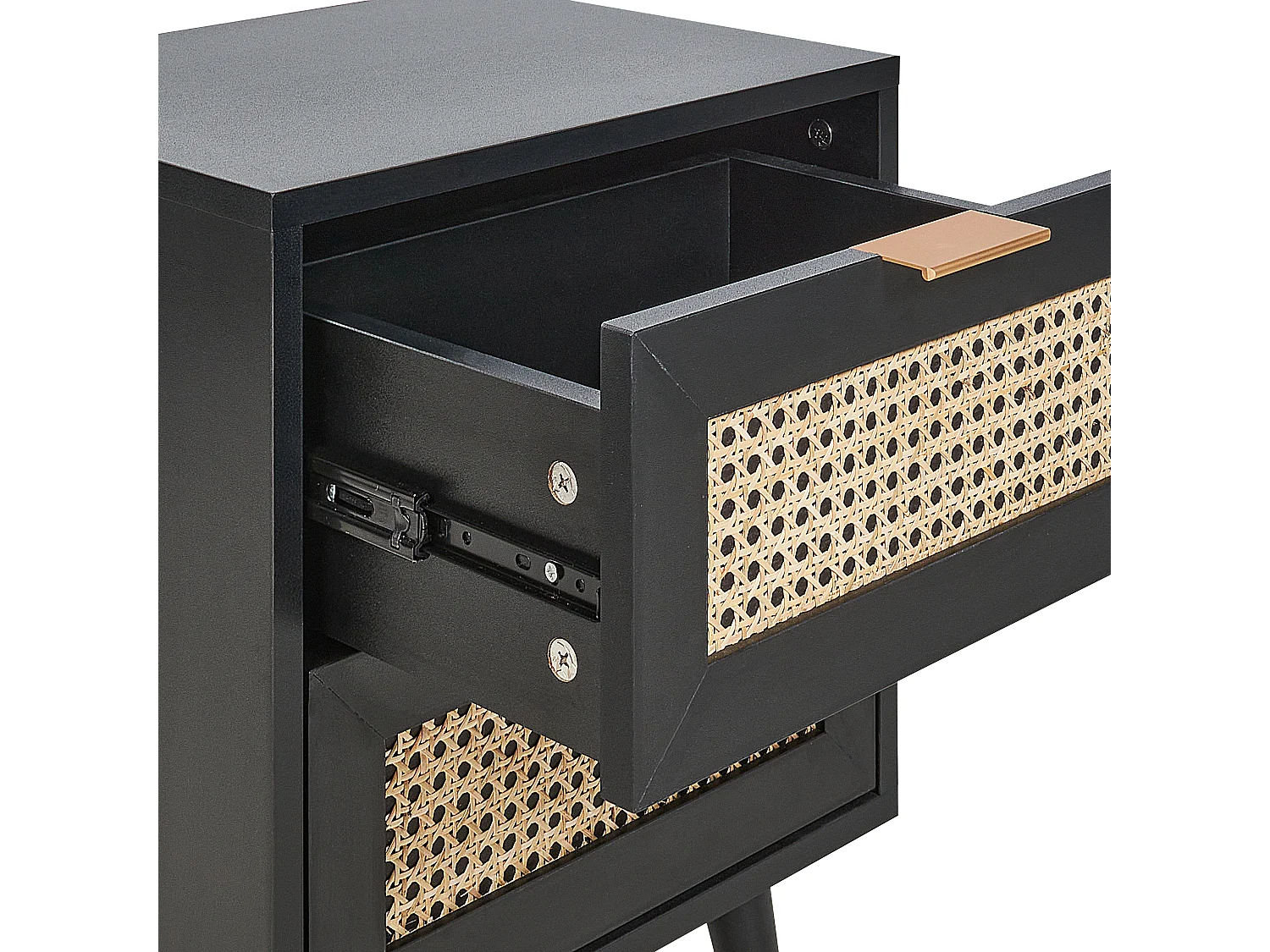 Table de nuit à 2 tiroirs OPOCO Noir