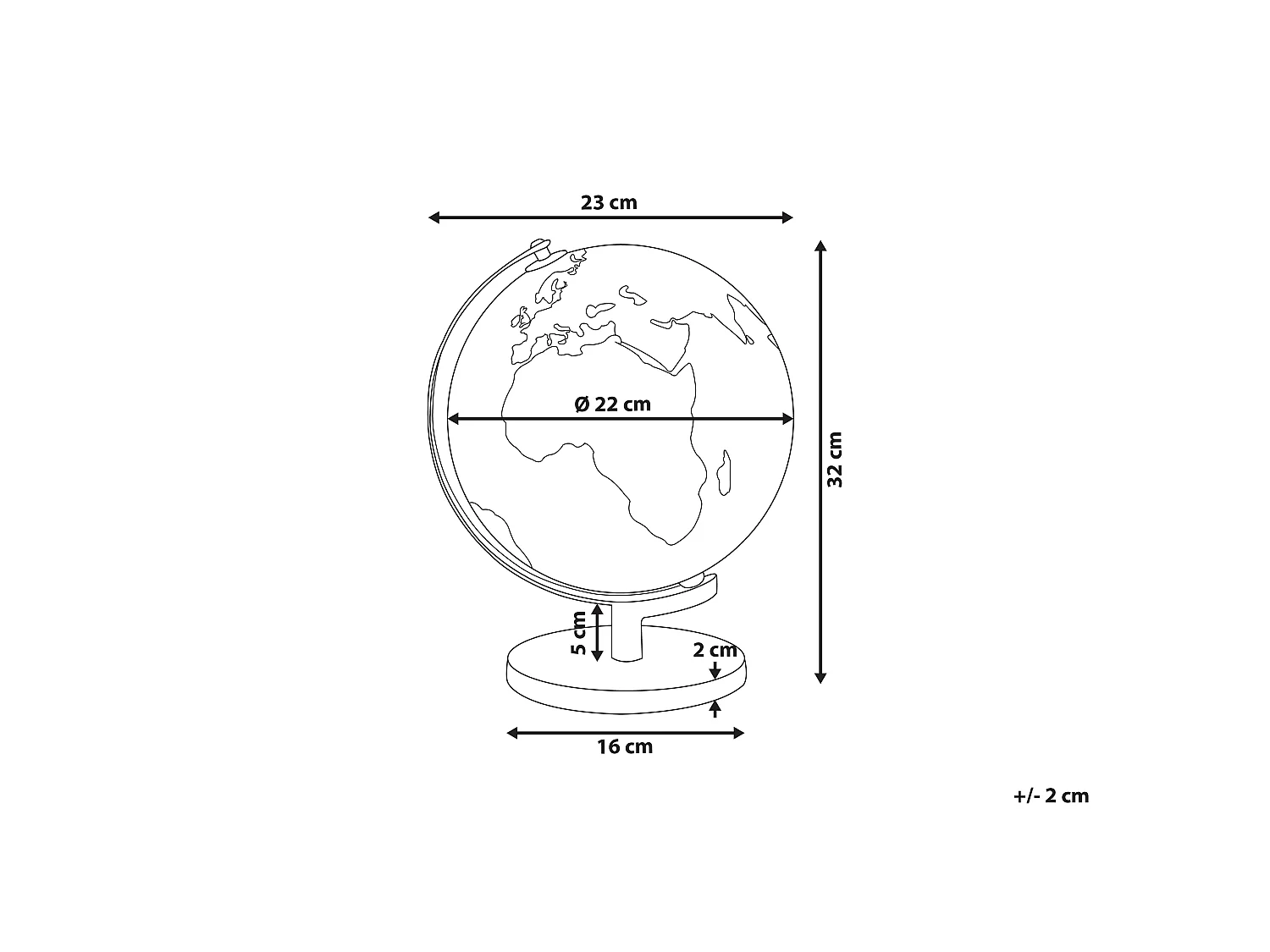 Globe LED MAGELLAN Noir 32 cm