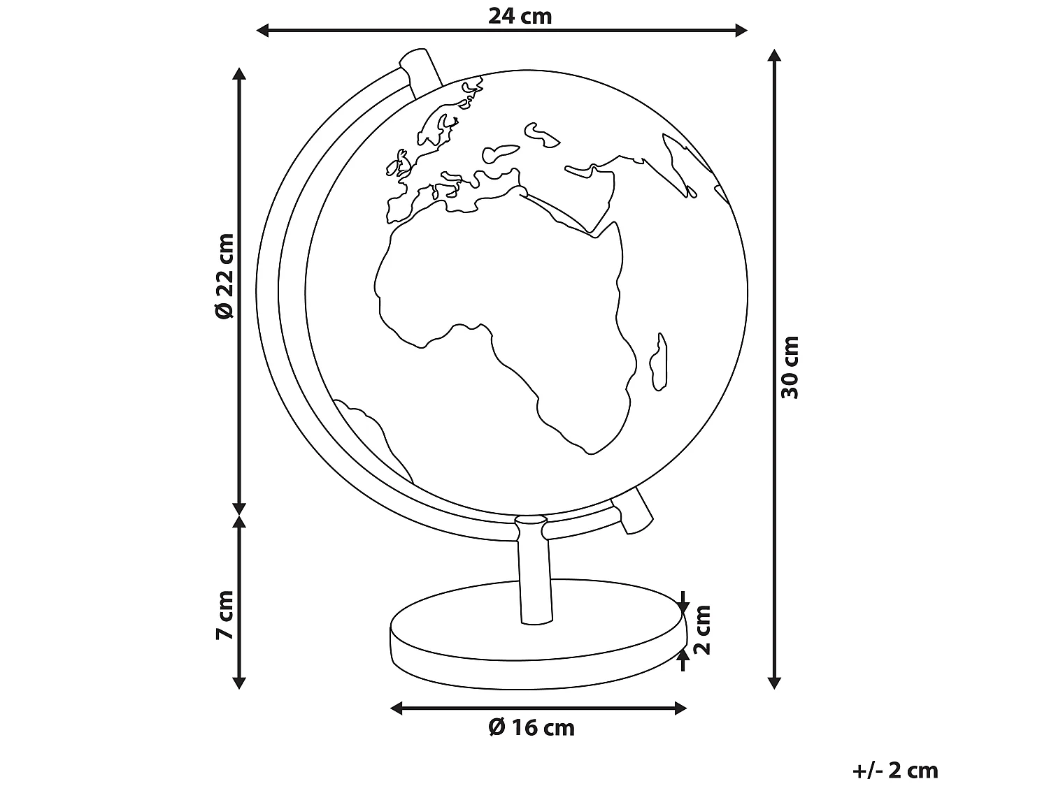 Wereldbol LED STANLEY Blauw 30 cm