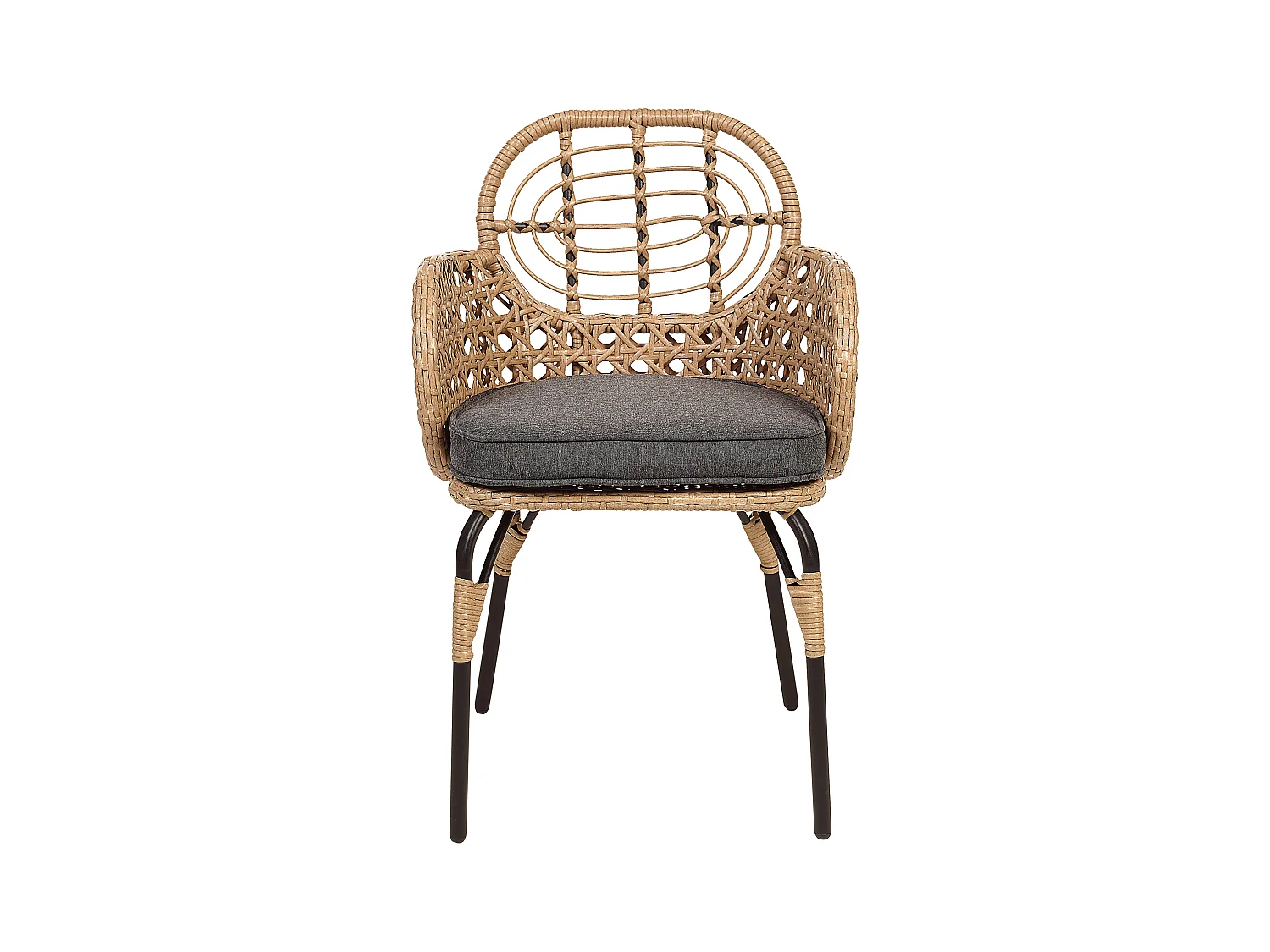 Lot de 4 chaises de jardin avec coussins PRATELLO Naturel