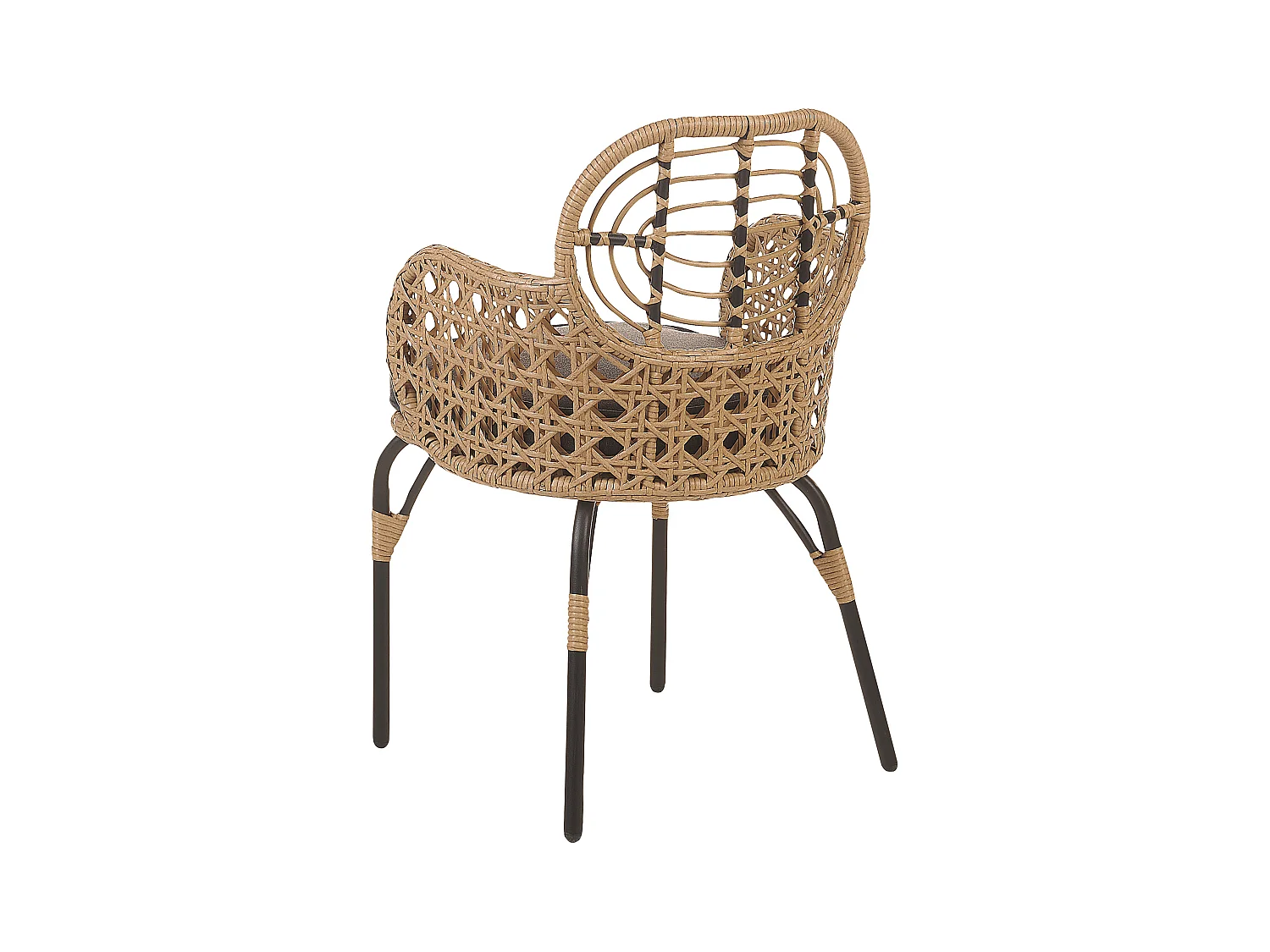 Lot de 4 chaises de jardin avec coussins PRATELLO Naturel