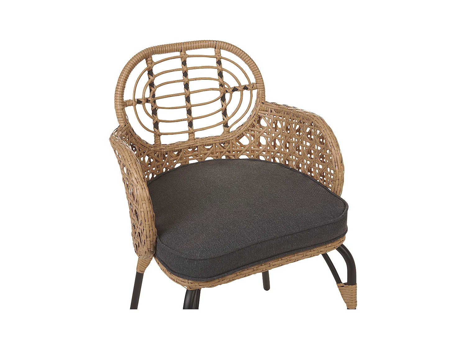 Lot de 6 chaises de jardin avec coussins PRATELLO Naturel
